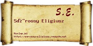 Sárossy Eligiusz névjegykártya